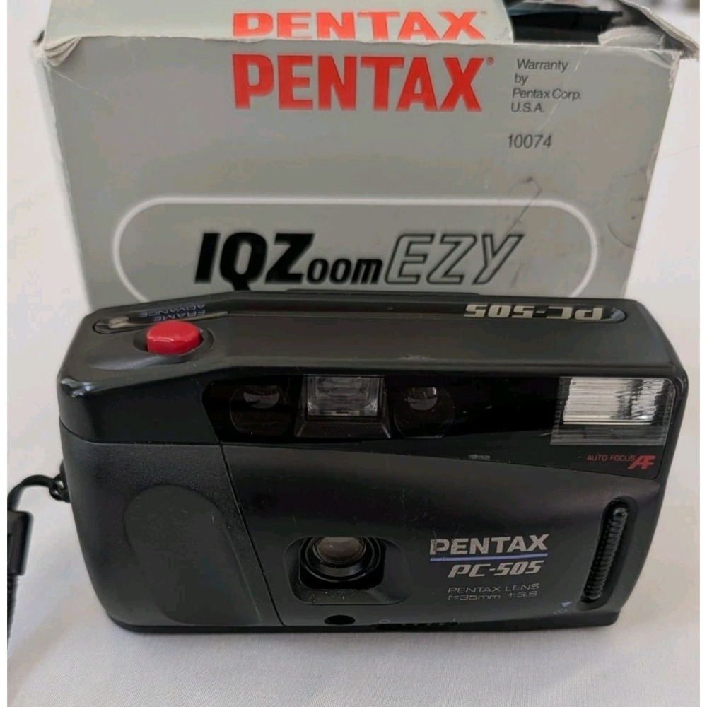 Pentax PC-505 35mm Point & Shoot Film Camera 35mm f/3.9 Lens Box Manual Working
